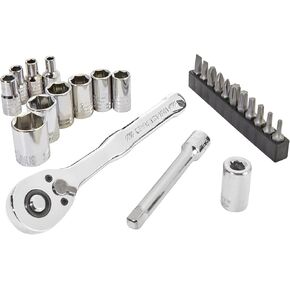 CRAFTSMAN Socket Set, 24-Piece, 1/4 Inch Drive, Metric, Includes Storage Case (CMMT12110LZ)