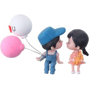 BYOBYO Car Dashboard Decoration, Lovely Couple Car Decoration Kiss Boys Girls Cute Ornaments with Balloons for Car Interior Decor Accessories