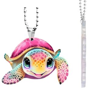 Turtle Hanging Ornament,for Jeep Accessories, Cute Rear View Mirror Accessories Tortoise Car Decor Car Mirror Hanging Accessories Pendant for Women Men Gift Automotive Interior Decorations