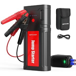 DBPOWER Jump Starter 2750A Peak 76.96Wh Portable Car Jump Starter (Up to 10L Gas/8L Diesel Engine) 12V Auto Battery Booster Pack with Smart Clamp Cables, Quick Charger, LED Light Jump Box