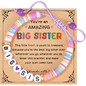 JoycuFF Big Sister Big Brother Gifts for Toddler Daughter Niece Son Grandson Big Sis Bro Bracelets Matching Outfits Birthday Christmas Announcement Jewelry
