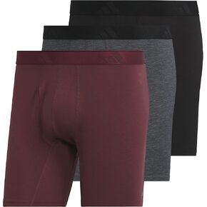 adidas Men's Luxe Comfort Fit Boxer Brief Underwear in Premium Ultra Soft Stretchy Fabric Contoured for All-Day Wear (3-Pack)