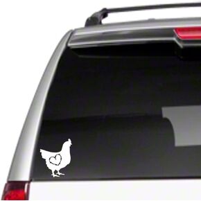 Love Hen Car Vinyl Sticker Decal 6" Chicken Poultry Farm