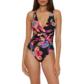 Trina Turk Women's Luminary One Piece Swimsuit, Floral Print, Adjustable, Bathing Suits