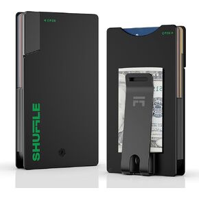 Wallet for Men,Deck-of-Cards Opening,Slim Minimalist Men Wallet with RFID Blocking,Titanium Card Holder Wallet & Money Clip for Men（Raw Titanium