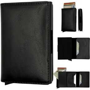 Slim Wallet For Men Gifts For Men Blocking Rfid Wallet For Men Credit Card Holder Men Wallet & Wallet Women Wallets For Men Business Card Holder Case Minimalist Wallet For Man (Black)