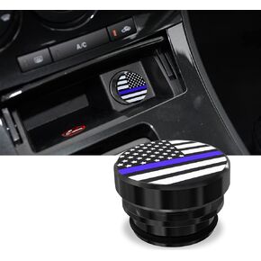 Cigarette Lighter Plug Cover for Car, Aluminum USA Flag Cigarette Lighter Plug Cover, Dustproof Waterproof Cigarette Lighter Plug Cover Fit for Most Cars Vehicles Boats with Standard 12 Volt (White)