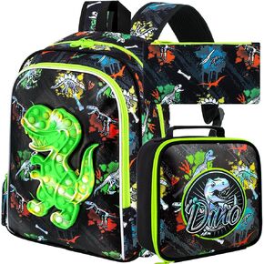 AGSDON 3PCS Kids Backpacks for Girls, 16" Little Kid Mermaid Backpack Preschool Elementary School Bookbag and Lunch Box -Mermaid Pink