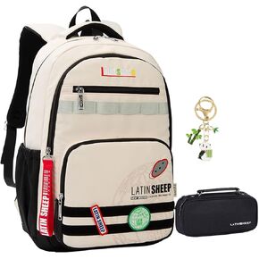 Backpack for Boys Kids School Bags for Boys Large Capacity Bookbag with Pencil Case Keychain for Kids Boys 8-12 (Boys Backpack Black)