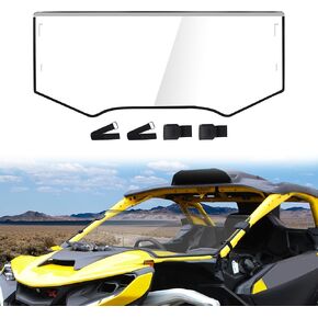 Front Half Windshield Compatible with 2024+ Can-Am Maverick R Accessories Clear Scratch Resistant Hard Coat Poly Half Windscreen Window for Can Am Maverick R/ R X/ R X RS