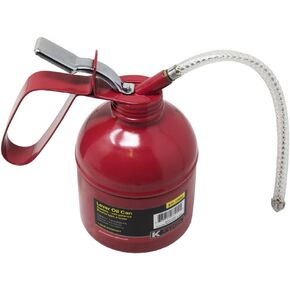 K Tool International 73902 1 Pint Oil Can with Flex Spout for Garages, Repair Shops and DIY, Thumb Lever, 500 ml, Red