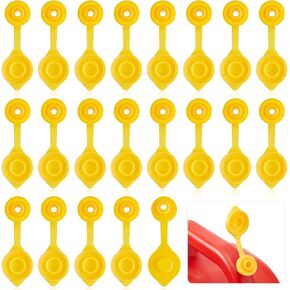 50 Pieces Can Vent Cap Universal Can Vent Cap Gallon Can Replacement Flexible Pour Nozzle Gasket Stopper Vent Cap Collar Caps Fits Most of The Cans Old Style Water Gas Jug (Yellow)