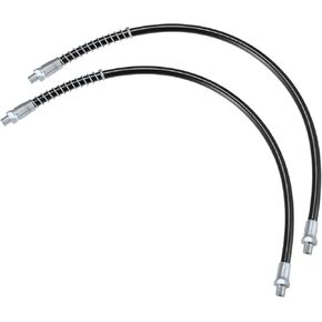 2 Pcs 24 Inch Universal 1/8" NPT Grease Gun Flex Hose - Trailer Flex Grease Hose Extension Non-Slip - Metal Black