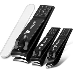 VANWIN Nail Clippers, Wide Jaw Toenail Clippers for Thick or Ingrown Nails with Nail File, Heavy Duty Fingernail and Toenail Clippers with Ingrown Toenail File and Lifter for Adult Podiatrist Seniors
