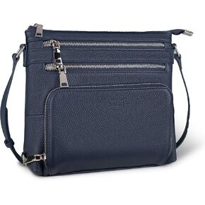 befen Genuine Leather Crossbody Bags for Women, Lightweight Medium Anti-Theft Shoulder Purse with Built in RFID Wallet
