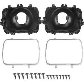 BHB 2P Headlight Mounting Bucket Kit 5x7 Compatible with 42437 Headlamp Mounting Replacement for Chevrolet Express GMC Cadillac Pontiac Oldsmobile Buick Savana 1500 2500 3500 Safari Yukon Topkick