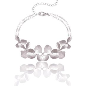 Gold Plated Orchid Flower Necklace or Bracelet