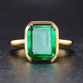 RIZILIA Green Emerald Celebrity Inspired Jewelry Set - Earrings & Ring