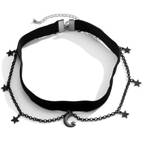 AOEDEJ Moon Choker Necklace Chain Choker Necklace Spider Necklace Choker Goth Choker Necklace Black Choker Necklace for Women