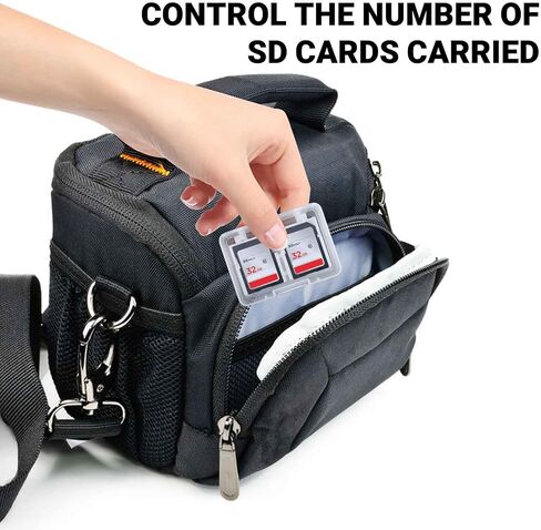 32-Slot black Portable SD Card Holder with 4 Individual Clear Plastic Memory Card Cases, SD Card Case with EVA Nylon Surface, Waterproof and Shockproof SD Card Storage for SD Cards in Saudi Arabia