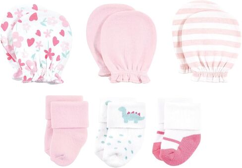 Hudson Baby Baby Girls Caps or Headbands, Bibs, Mittens and Socks 12pc Set, Safari, 0-6 Months in Saudi Arabia