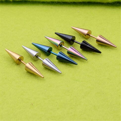 ONLYJUMP 3 Pairs Punk Style Stainless Steel Spike Hoop Earrings Stud Earrings for Men Women Punk Rock Earrings Double Side Spike Rivet Stud Earrings Statement Jewelry in Kuwait