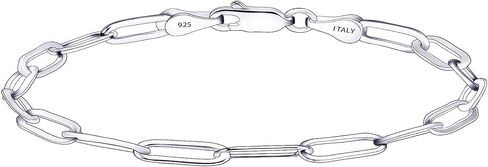 Waitsoul Silver Bracelet for Women 3mm Diamond-Cut Paperclip Chain Bracelet for Men 6.5/7/7.5/8/8.5/9 Inch in Kuwait
