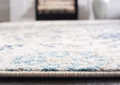سجادة منطقة مجموعة SAFAVIEH Madison - 5'3" x 7'6"، كريمي ورمادي فاتح، تصميم Boho Chic Glam Paisley، لا يتساقط ويسهل العناية به، مثالي للمناطق ذات حركة المرور العالية في غرفة المعيشة وغرفة النوم (MAD600C) in Saudi Arabia