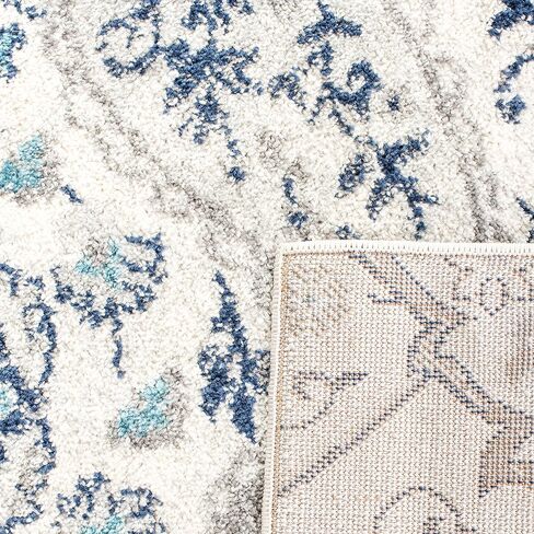 سجادة منطقة مجموعة SAFAVIEH Madison - 5'3" x 7'6"، كريمي ورمادي فاتح، تصميم Boho Chic Glam Paisley، لا يتساقط ويسهل العناية به، مثالي للمناطق ذات حركة المرور العالية في غرفة المعيشة وغرفة النوم (MAD600C) in Saudi Arabia