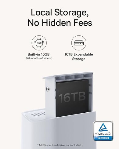Baseus Wireless Outdoor N1 Add on Security Camera, Requires H1 HomeStation, 2K HD Clarity, 210-Day Battery Life, No Monthly Fee, 145° FOV, Color Night Vision and IP67 in Saudi Arabia