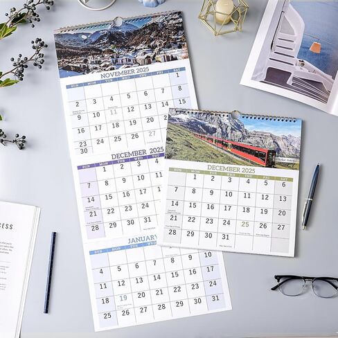 Wall Calendar 2024-2025 - Monthly Calendar July 2024 - December 2025, 14.8 x 11.4 Inches, 2024-2025 Wall Calendar with Julian Date, Perfect for Organizing in Saudi Arabia