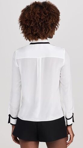 alice + olivia Women's Willa Placket Top with Piping Detail in Saudi Arabia