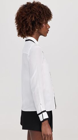 alice + olivia Women's Willa Placket Top with Piping Detail in Saudi Arabia