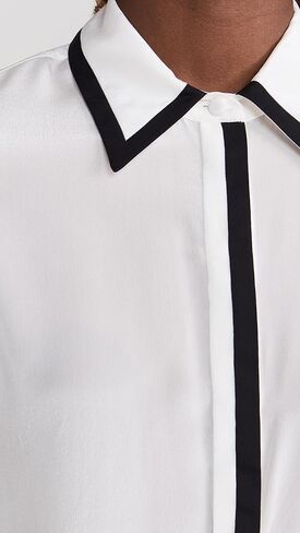 alice + olivia Women's Willa Placket Top with Piping Detail in Saudi Arabia