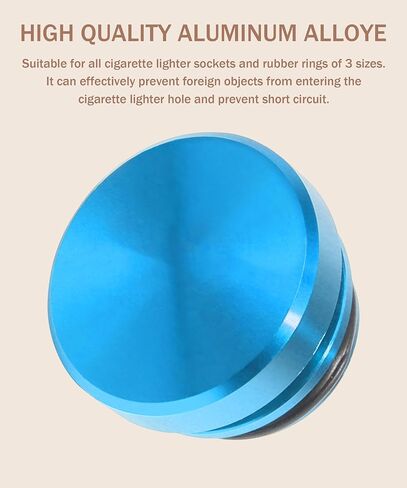 YAKEFLY Universal Cigarette Lighter Plug Cover,Aluminum Cigarette Lighter Socket Cover Cap,Dustproof Car Cigarette Lighter Plug Parts,Waterproof Dustproof Plug,Aluminum Plugs Car Decoration (Blue) in Kuwait