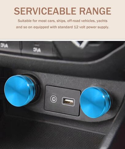 YAKEFLY Universal Cigarette Lighter Plug Cover,Aluminum Cigarette Lighter Socket Cover Cap,Dustproof Car Cigarette Lighter Plug Parts,Waterproof Dustproof Plug,Aluminum Plugs Car Decoration (Blue) in Kuwait