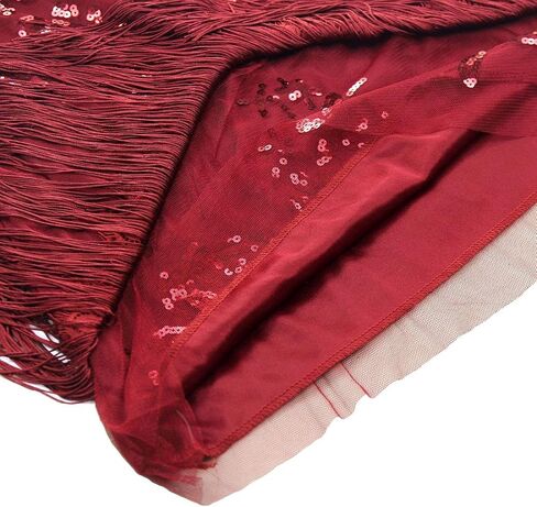 1920s Gatsby Sleeve Sequin Fringed Paisley 20s Costume Cocktail Flapper Dress w/ 20s Accessories Set in Kuwait