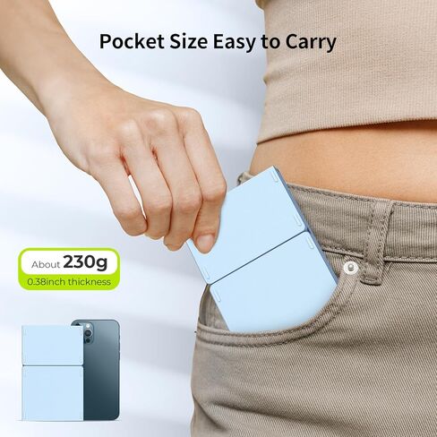 لوحة مفاتيح بلوتوث قابلة للطي - لوحة مفاتيح لاسلكية صغيرة متعددة الأجهزة مع لوحة لمس، لوحة مفاتيح للسفر بحجم الجيب متوافقة مع أجهزة iPad وiPhone والكمبيوتر اللوحي والهواتف الذكية وiOS وAndroid وWindows - فضي أبيض in Kuwait