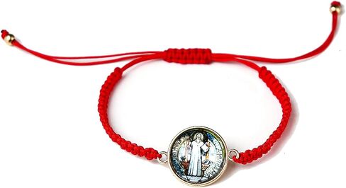 COLORFUL BLING Handmade Rosary Catholic Saints Jude, Jesus & Virgin Mary Holy Mary Red String Crystal Adjustable Bracelets Protection Good Luck Religious Prayer Jewelry in Saudi Arabia