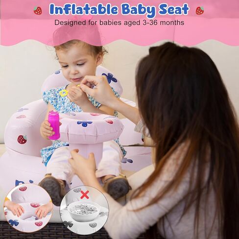 كرسي قابل للنفخ للأطفال - مقعد مدمج بمضخة هواء للأطفال الرضع من عمر 3 إلى 36 شهرًا، مقعد أرضي للأطفال للجلوس ودعم الظهر in Kuwait