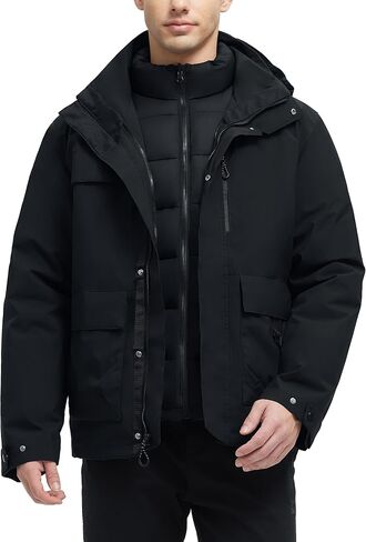 YGREYG Men's 3 in 1 Winter Coats Ski Jacket Winter Warm Snow Puffer Waterproof Outerwear Snowboarding Jackets in Saudi Arabia