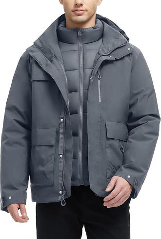 YGREYG Men's 3 in 1 Winter Coats Ski Jacket Winter Warm Snow Puffer Waterproof Outerwear Snowboarding Jackets in Saudi Arabia
