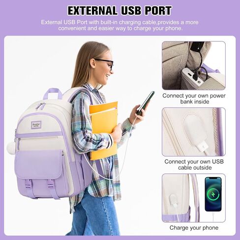 Bevalsa Backpacks for Girls, Laptop Backpack for Women, Girls Backpack with Lunch Bag & Pencil Pouch for Teens Girls Kids Elementary Middle High School College Student Bookbag Daypack (Khaki Beige) in Saudi Arabia