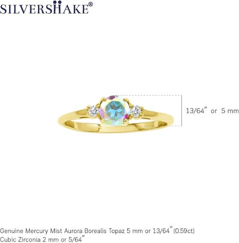تصميم Silvershake صغير الحجم على شكل دائري من الأحجار الكريمة جوهرة الميلاد مطلي بالذهب الأبيض أو مطلي بالذهب الأصفر 925 من الفضة الاسترليني وعد أو خاتم الخطوبة للنساء in Saudi Arabia