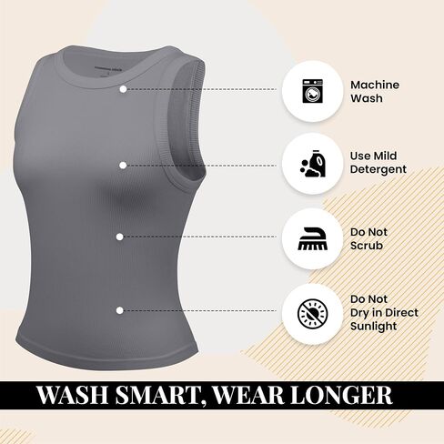 3 Pack Tank Tops for Women, Ribbed Seamless Crew Neck Womens Workout Crop Top Yoga Gym Shirts in Kuwait