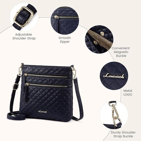 LOVEVOOK Crossbody Purses for Women, Multi Pocket Casual Crossbody Bag, Medium Shoulder Bag Vegan Leather Handbags in Saudi Arabia