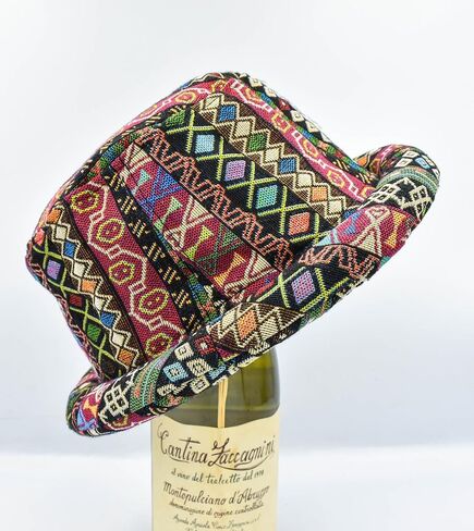 Colorful Roll Brim Hat, Bucket hat, Funky hat, Tribal Hat, Bright Festival Hat, Boho hat, Bohemian hat, Hippie Hat, Funky Gift, Burning Man, Hipster Hat in Saudi Arabia