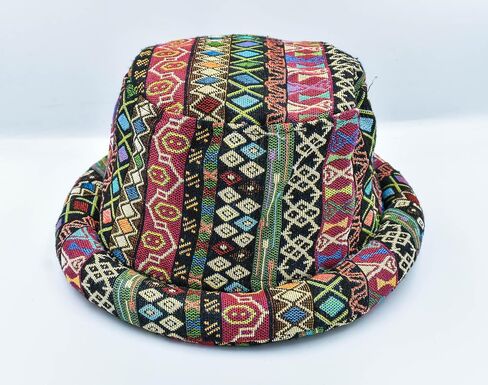 Colorful Roll Brim Hat, Bucket hat, Funky hat, Tribal Hat, Bright Festival Hat, Boho hat, Bohemian hat, Hippie Hat, Funky Gift, Burning Man, Hipster Hat in Saudi Arabia