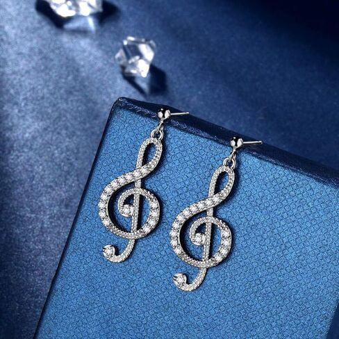 beautlace Women's Musical Note Necklace Silver/18K Gold Black Gun Plated Treble Clef Music Note Jewelry Gifts for Music Lover in Kuwait