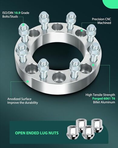 SCITOO 4Pcs 8x6.5 to 8x170 Wheel Adapters 1.5 inch Bore 126mm Studs 14x1.5 8 Lug Wheel Spacers No Hubcentric Fit for Ram 3500 2012-2022,for Ram 2500 2012-2022,for Nissan NV3500 2012-2014 in Saudi Arabia